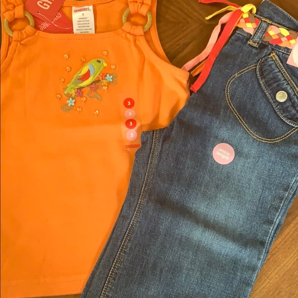 NWT Gymboree Jeans & Boho Tank 3/3T